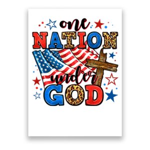 One Nation Patriotic Under God Flag 4th Of July Christian Poster