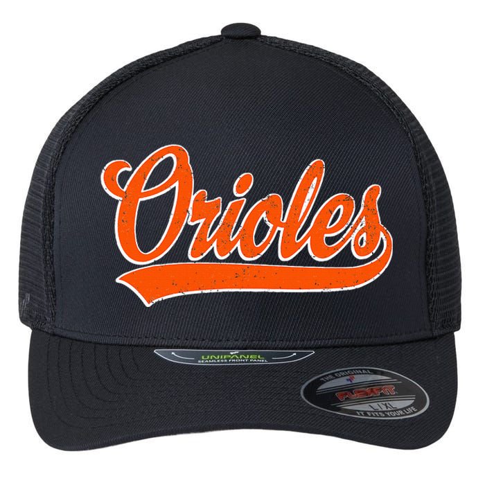 Orioles Name Retro Vintage Gift Flexfit Unipanel Trucker Cap