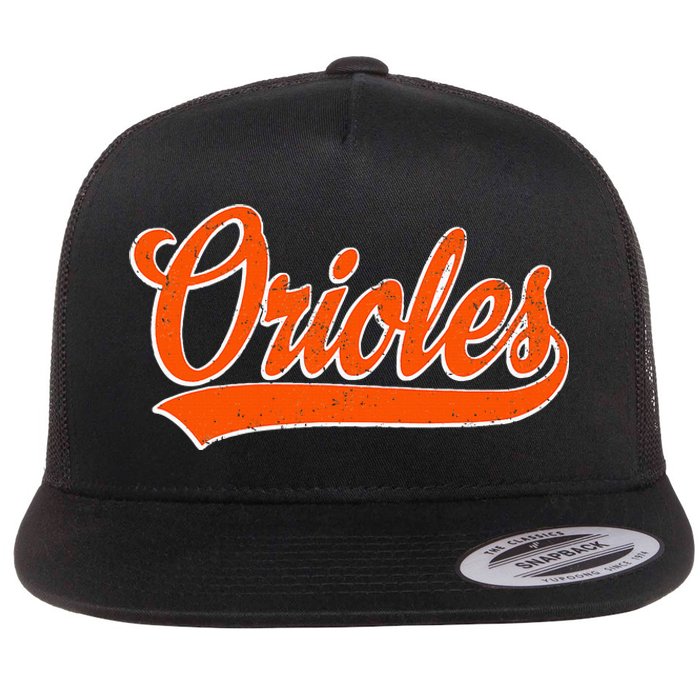 Orioles Name Retro Vintage Gift Flat Bill Trucker Hat