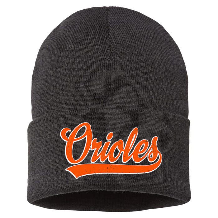 Orioles Name Retro Vintage Gift Sustainable Knit Beanie