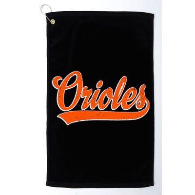 Orioles Name Retro Vintage Gift Platinum Collection Golf Towel