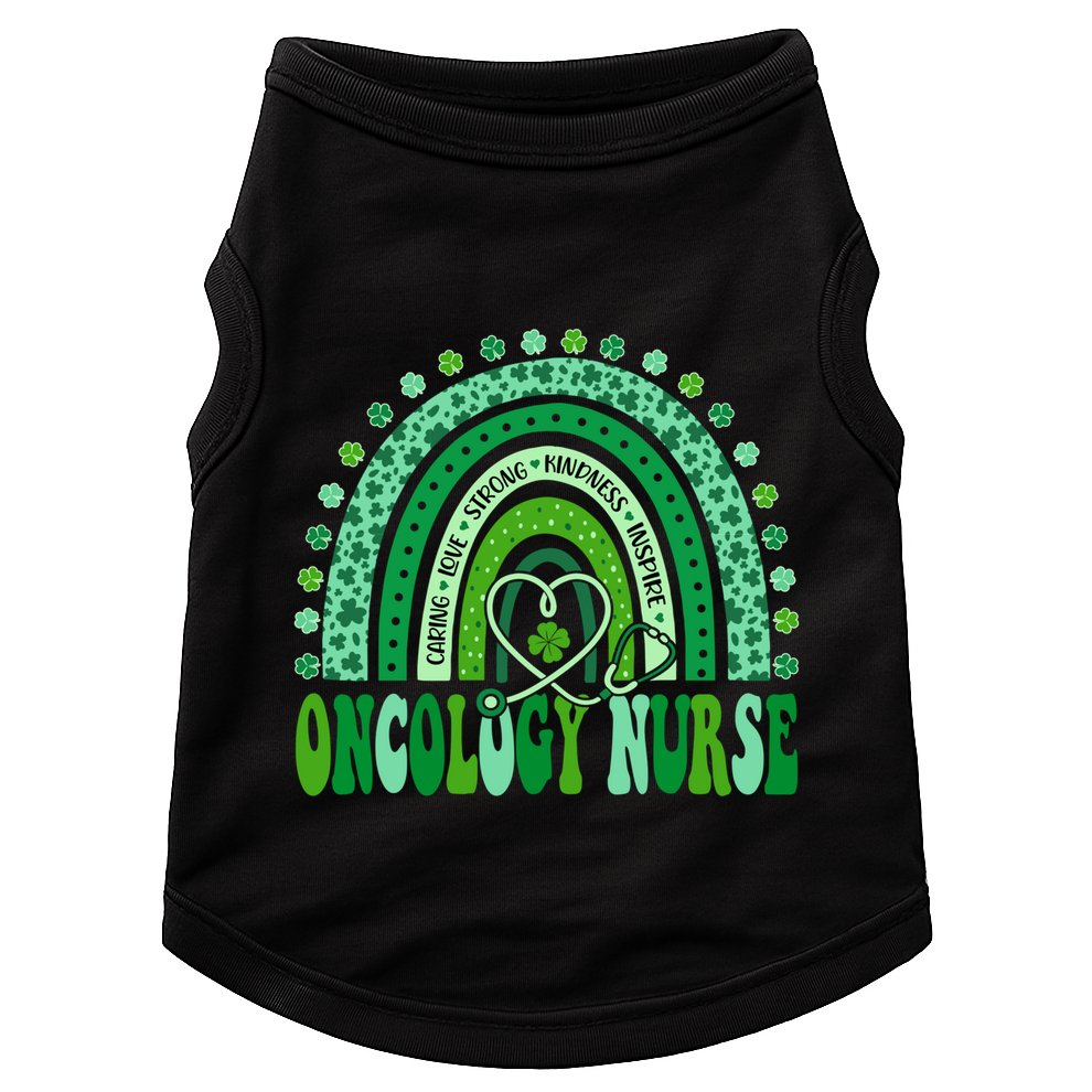 Oncology Nurse Rainbow Leopard St Patricks Day Nurse Great Gift Doggie Tank