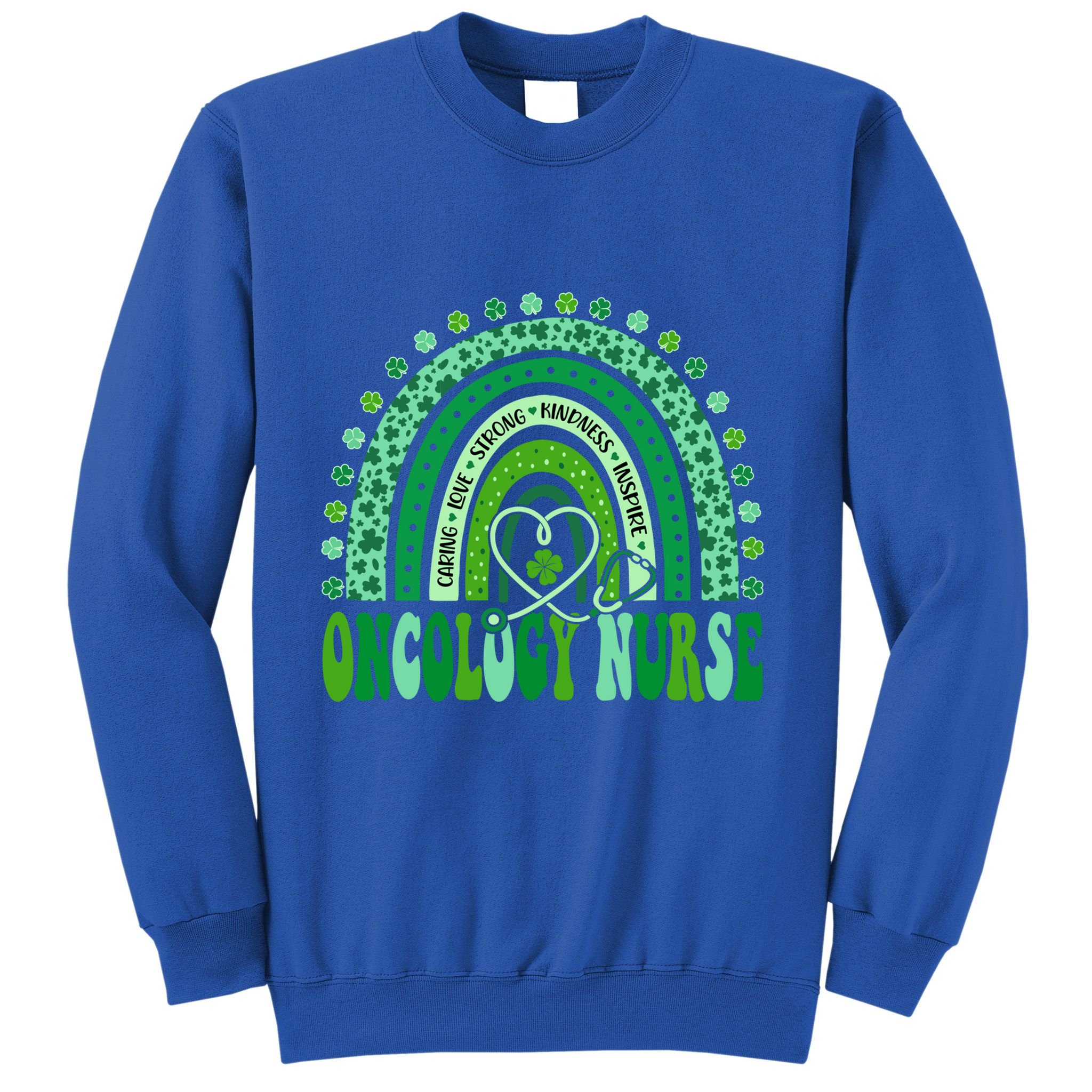 Oncology Nurse Rainbow Leopard St Patricks Day Nurse Great Gift Sweatshirt
