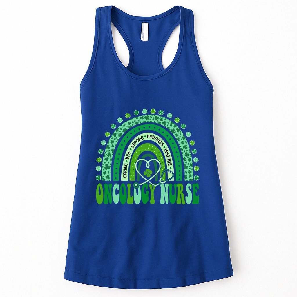 Oncology Nurse Rainbow Leopard St Patricks Day Nurse Great Gift Womens Tank Top