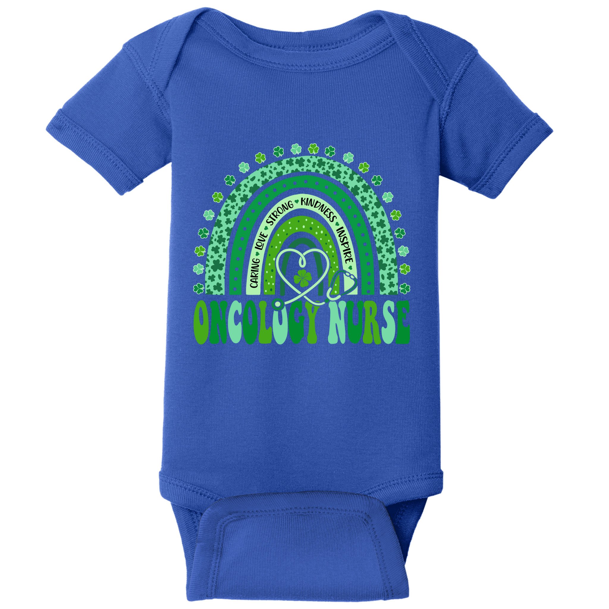 Oncology Nurse Rainbow Leopard St Patricks Day Nurse Great Gift Baby Bodysuit