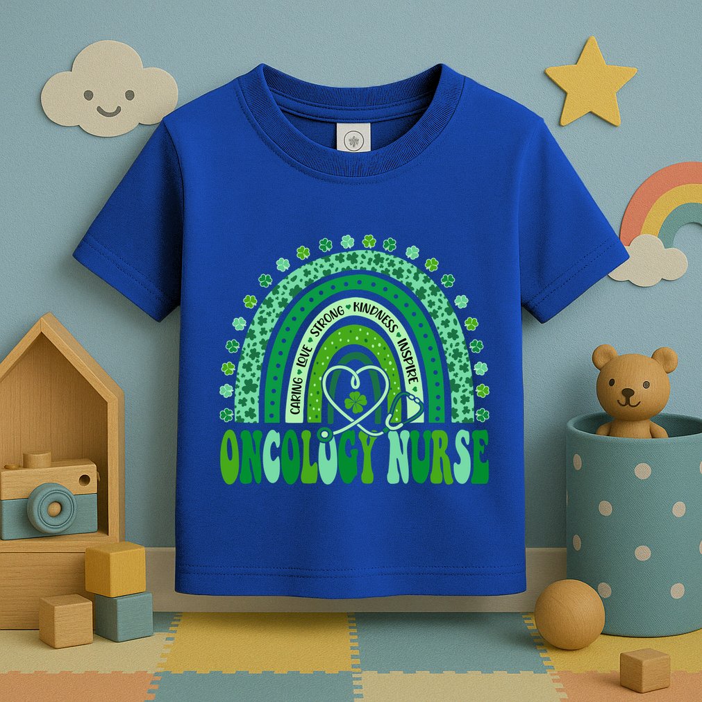 Oncology Nurse Rainbow Leopard St Patricks Day Nurse Great Gift Toddler T-Shirt