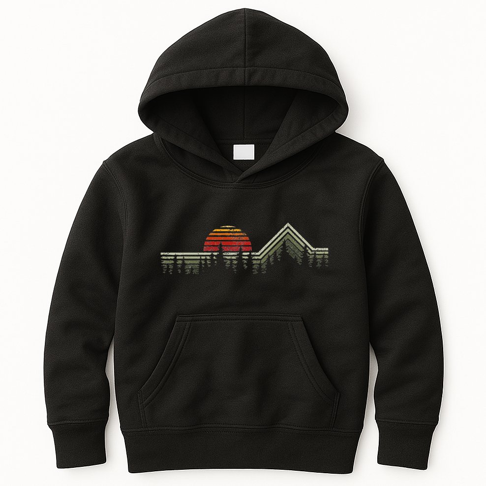 Outdoors Nature Retro Forrest Hiking Kids Hoodie