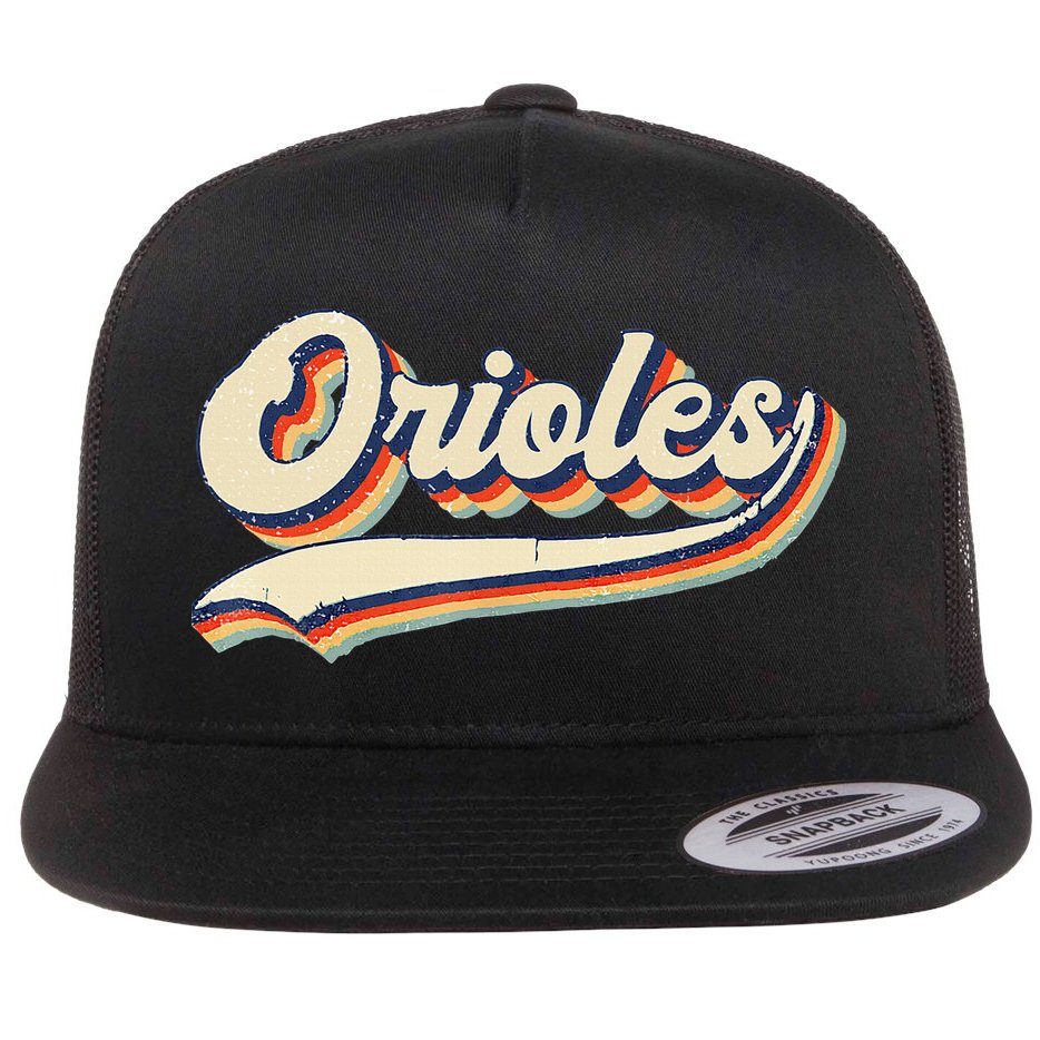 Orioles Name Retro Vintage Gift Flat Bill Trucker Hat