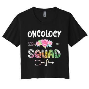 Oncology Nurse Squad Oncology Matching Nurse Women's Crop Top Tee