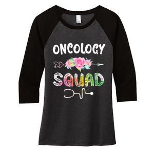 Oncology Nurse Squad Oncology Matching Nurse Women's Tri-Blend 3/4-Sleeve Raglan Shirt