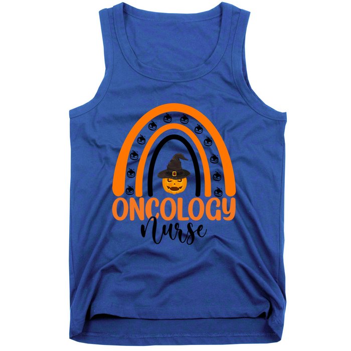 Oncology Nurse Spooky Halloween Pumpkin Rainbow Nursing Gift Tank Top