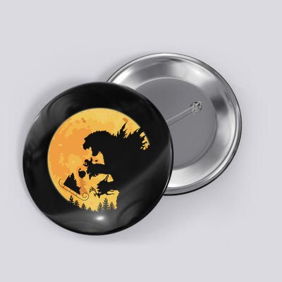 Oh No Santa Christmas Dinosaur Button