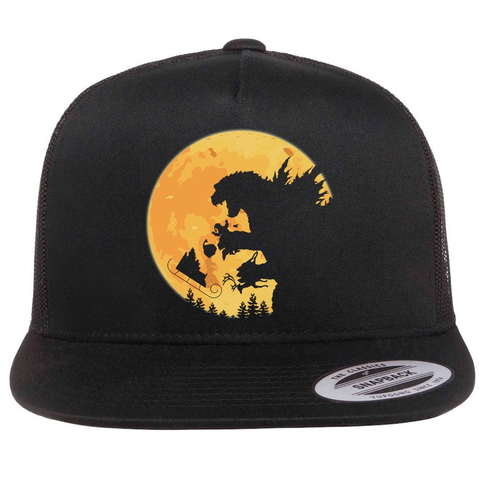 Oh No Santa Christmas Dinosaur Flat Bill Trucker Hat
