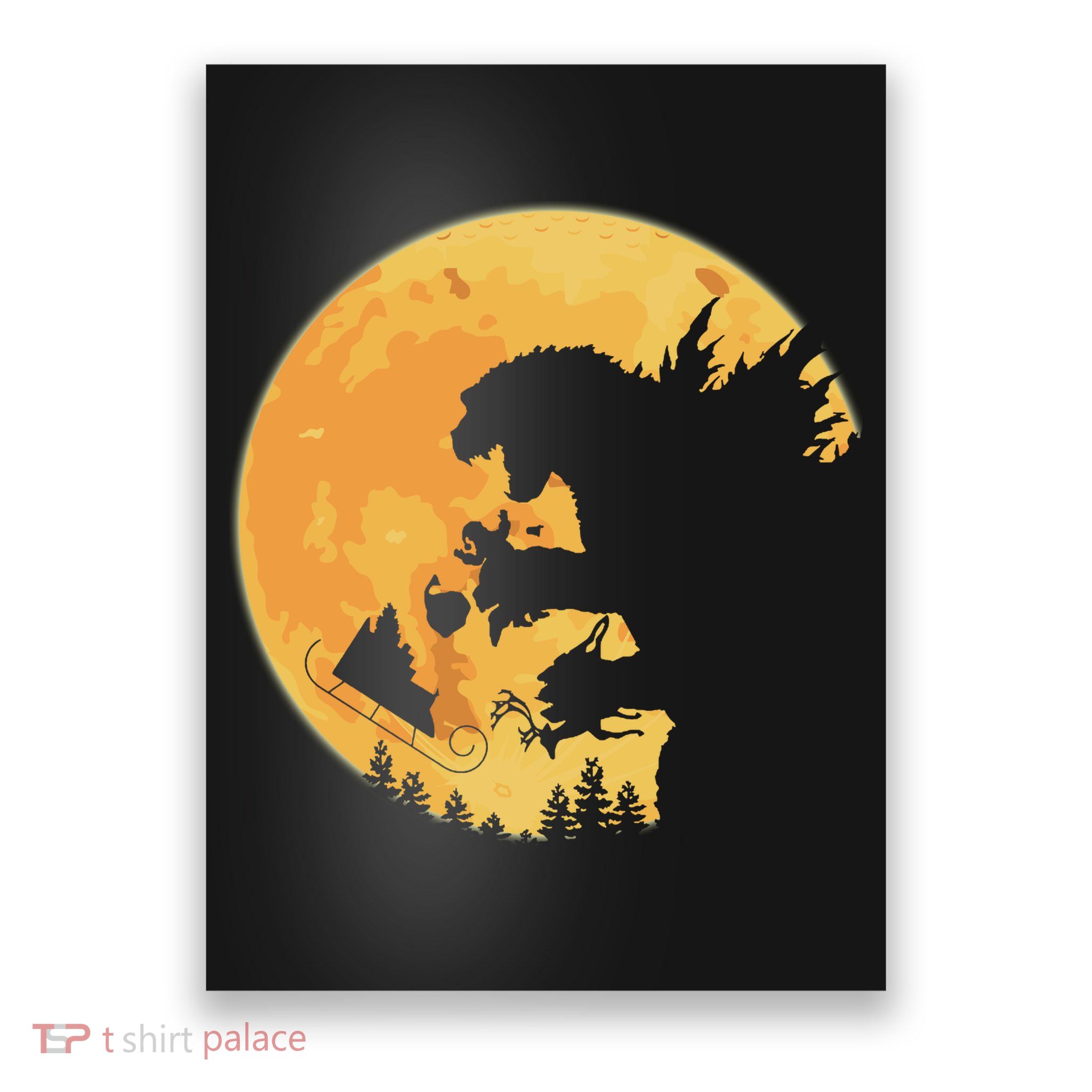 Oh No Santa Christmas Dinosaur Poster