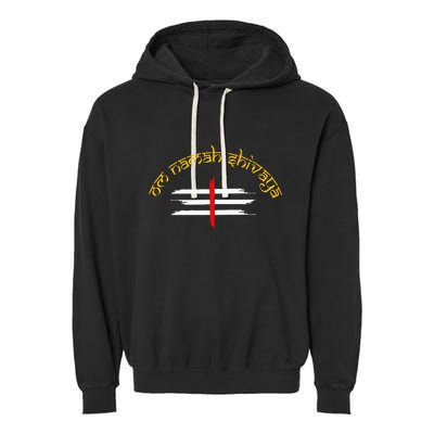 Om Namah Shivaya Tripundra Symbol Of Shiva Garment-Dyed Fleece Hoodie