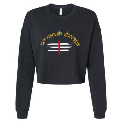 Om Namah Shivaya Tripundra Symbol Of Shiva Cropped Pullover Crew
