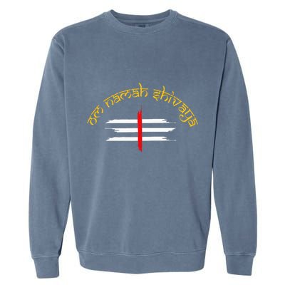 Om Namah Shivaya Tripundra Symbol Of Shiva Garment-Dyed Sweatshirt