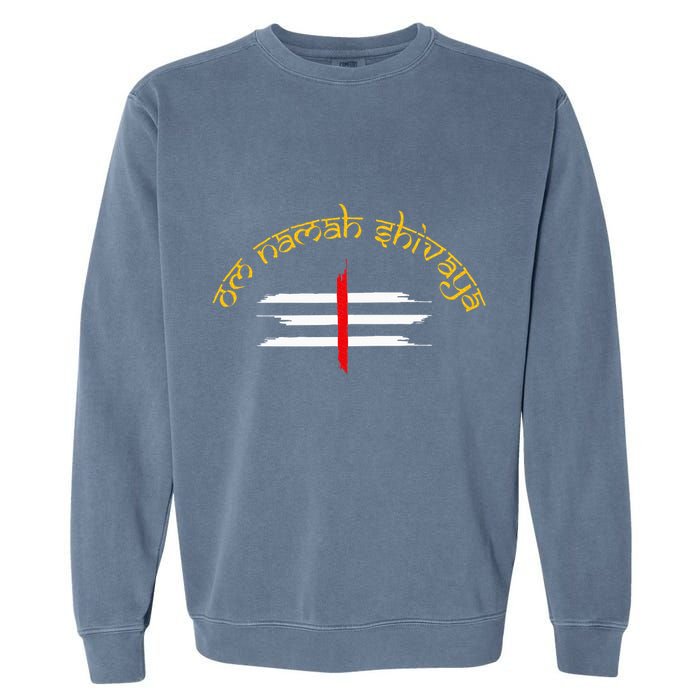 Om Namah Shivaya Tripundra Symbol Of Shiva Garment-Dyed Sweatshirt