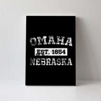 Omaha Nebraska T Est. 1854 Distressed Canvas