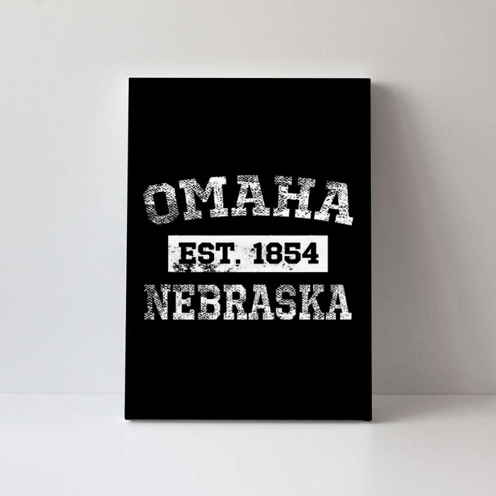 Omaha Nebraska T Est. 1854 Distressed Canvas