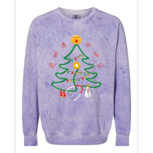 Oh Nursing Tree Stethoscope Christmas Tree Rn Nurse Doctor Gift Colorblast Crewneck Sweatshirt