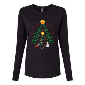 Oh Nursing Tree Stethoscope Christmas Tree Rn Nurse Doctor Gift Womens Cotton Relaxed Long Sleeve T-Shirt