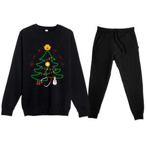 Oh Nursing Tree Stethoscope Christmas Tree Rn Nurse Doctor Gift Premium Crewneck Sweatsuit Set