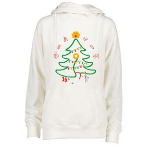 Oh Nursing Tree Stethoscope Christmas Tree Rn Nurse Doctor Gift Womens Funnel Neck Pullover Hood