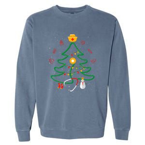 Oh Nursing Tree Stethoscope Christmas Tree Rn Nurse Doctor Gift Garment-Dyed Sweatshirt