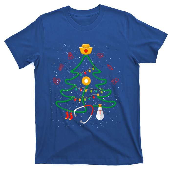 Oh Nursing Tree Stethoscope Christmas Tree Rn Nurse Doctor Gift T-Shirt