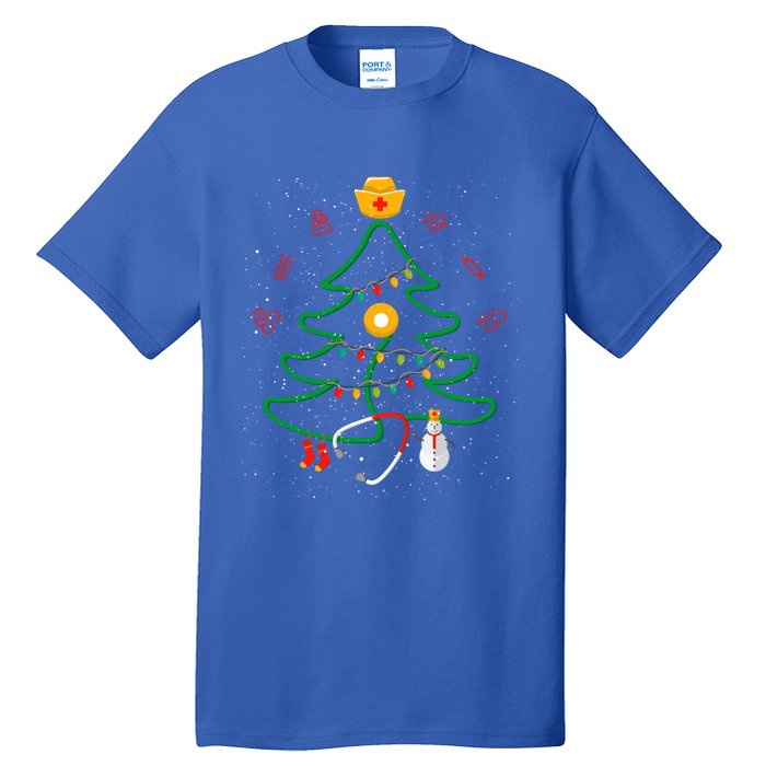 Oh Nursing Tree Stethoscope Christmas Tree Rn Nurse Doctor Gift Tall T-Shirt