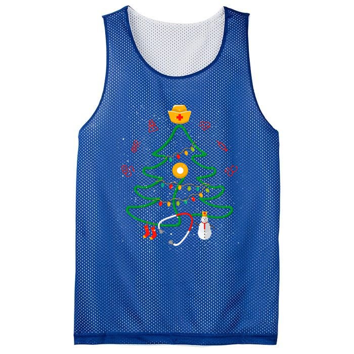 Oh Nursing Tree Stethoscope Christmas Tree Rn Nurse Doctor Gift Mesh Reversible Basketball Jersey Tank