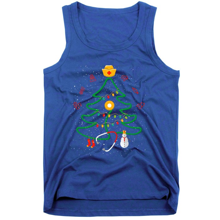 Oh Nursing Tree Stethoscope Christmas Tree Rn Nurse Doctor Gift Tank Top