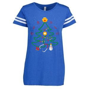 Oh Nursing Tree Stethoscope Christmas Tree Rn Nurse Doctor Gift Enza Ladies Jersey Football T-Shirt