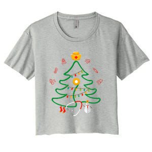 Oh Nursing Tree Stethoscope Christmas Tree Rn Nurse Doctor Gift Women's Crop Top Tee