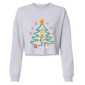 Oh Nursing Tree Stethoscope Christmas Tree Rn Nurse Doctor Gift Cropped Pullover Crew