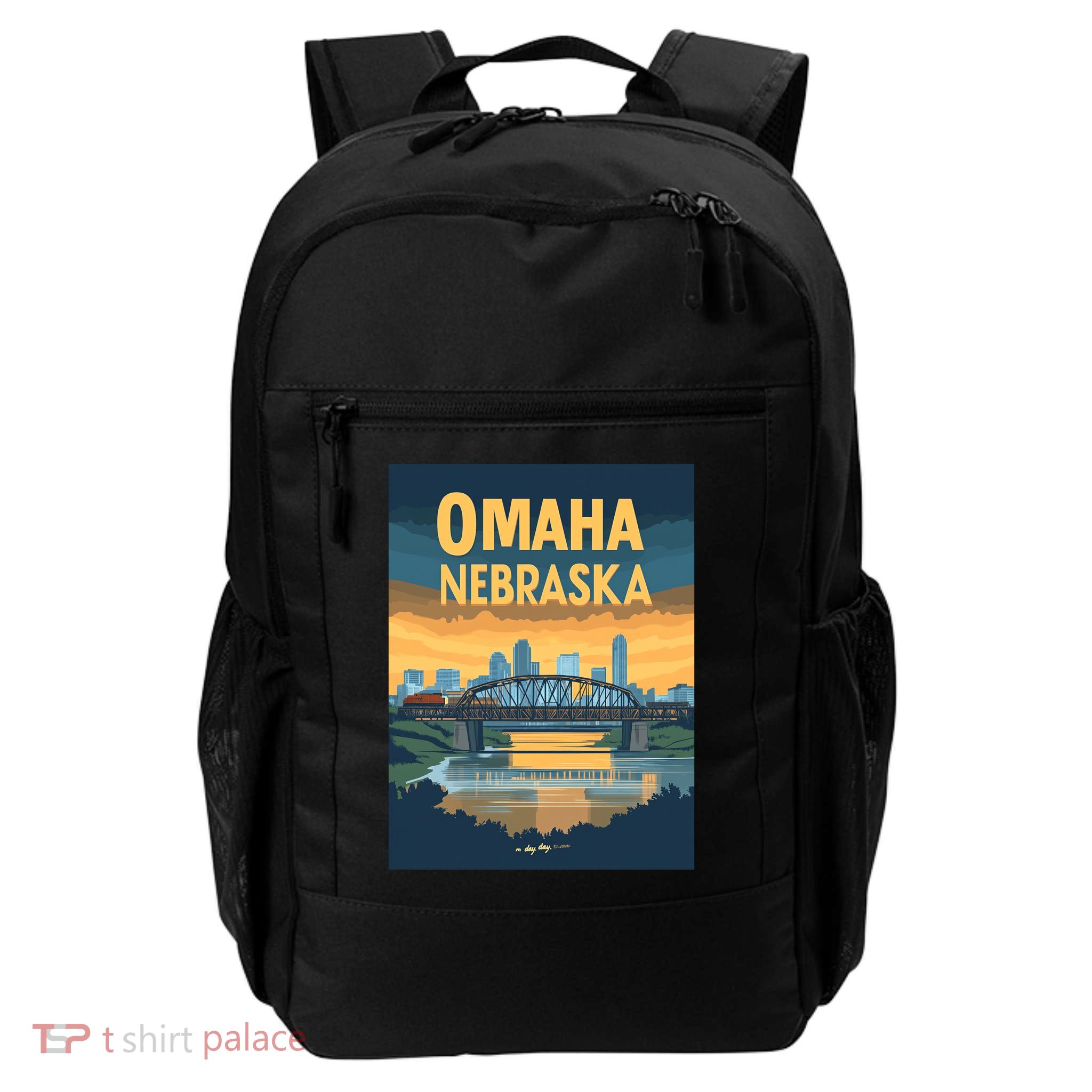 Omaha Nebraska Travel Poster Daily Commute Backpack