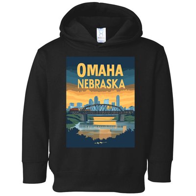 Omaha Nebraska Travel Poster Toddler Hoodie