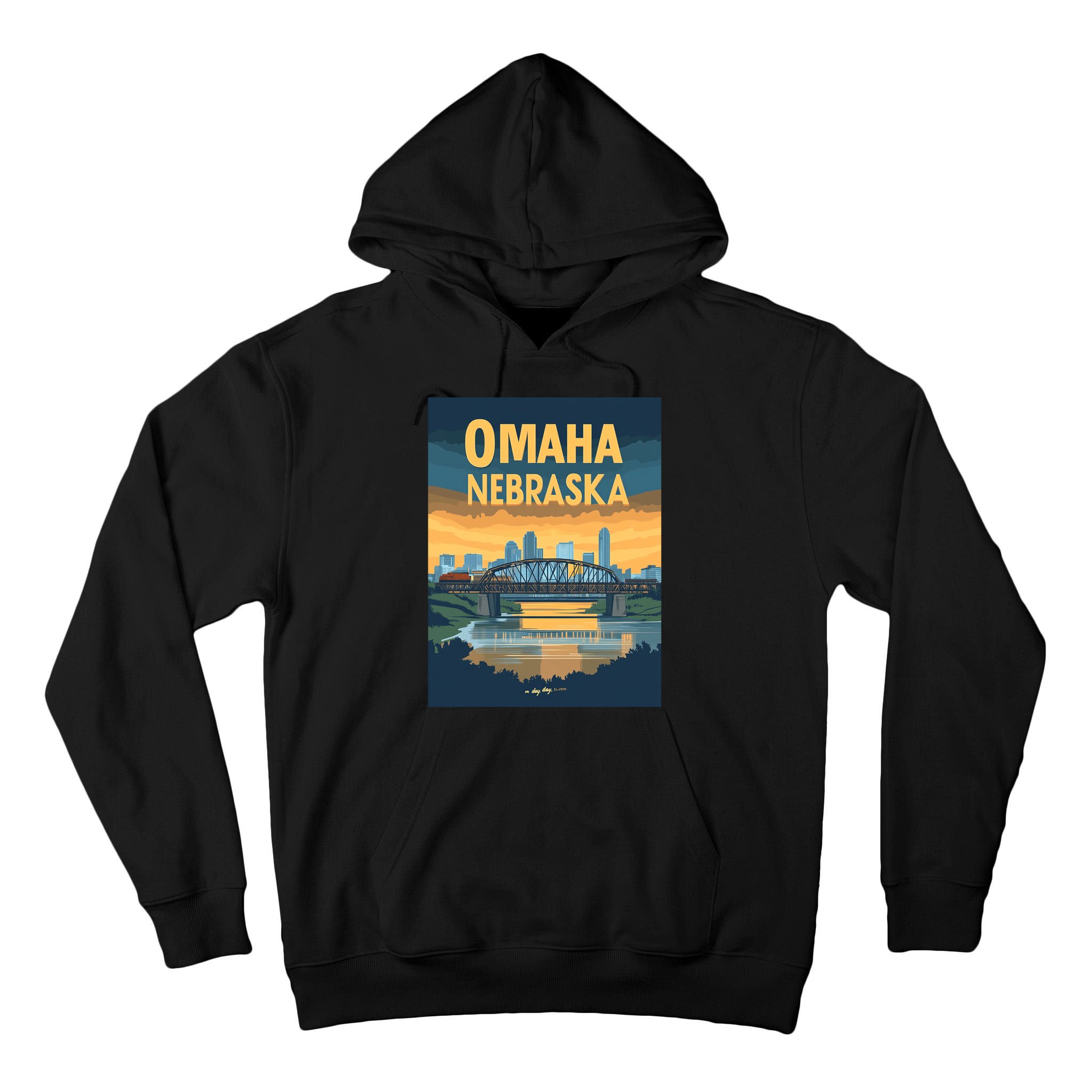 Omaha Nebraska Travel Poster Tall Hoodie
