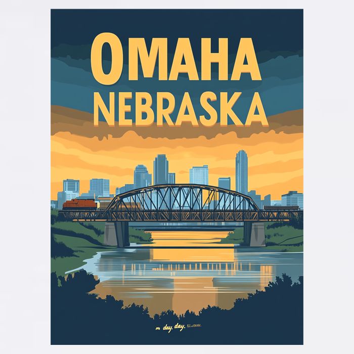 Omaha Nebraska Travel Poster Tall T-Shirt