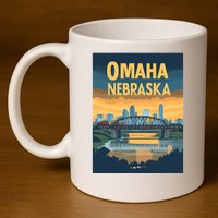Omaha Nebraska Travel Poster 11oz C Handle Ceramic Mug