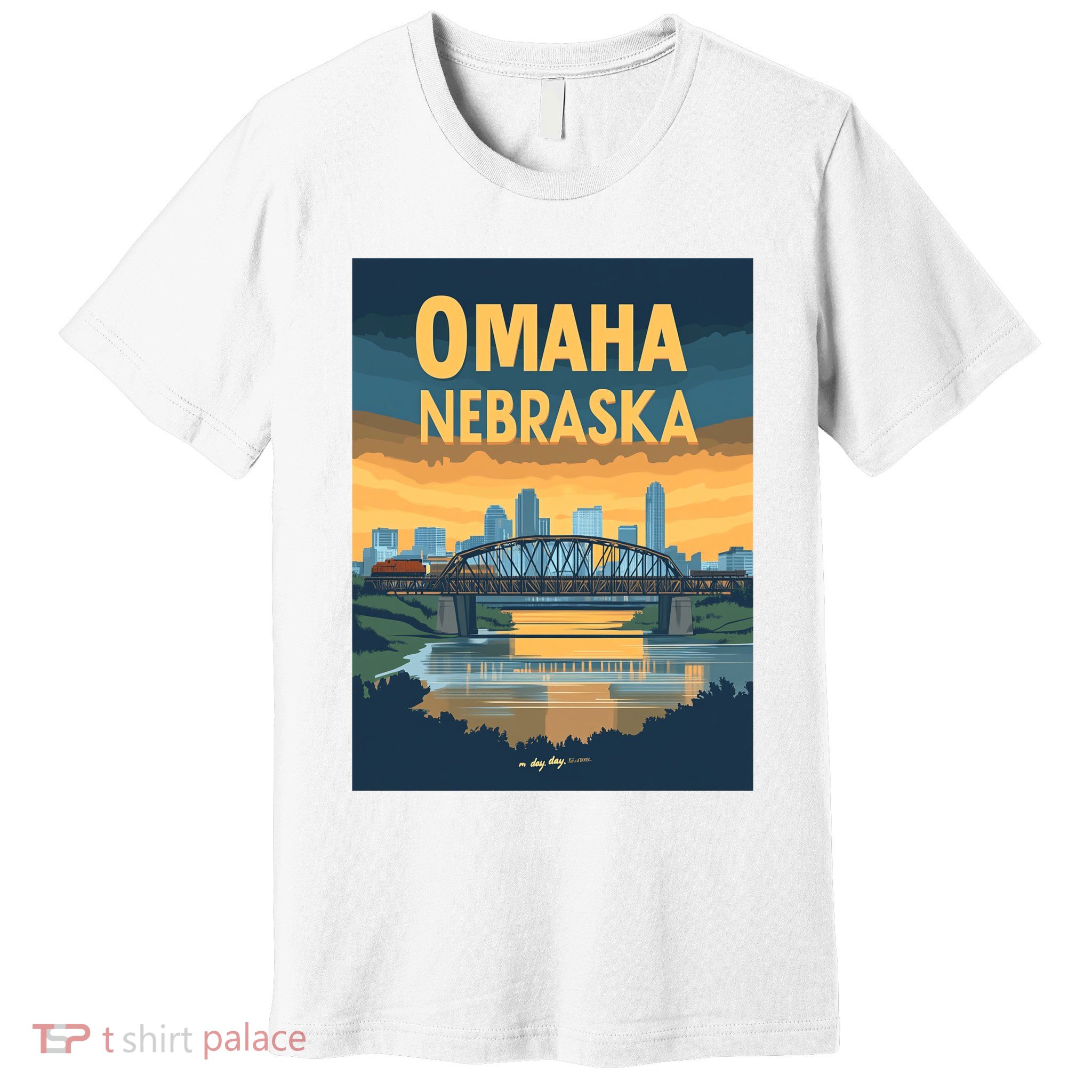 Omaha Nebraska Travel Poster Premium T-Shirt