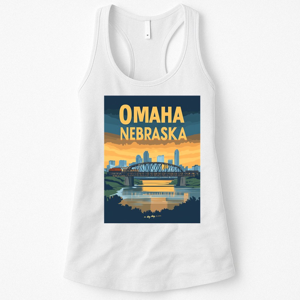 Omaha Nebraska Travel Poster Womens Tank Top