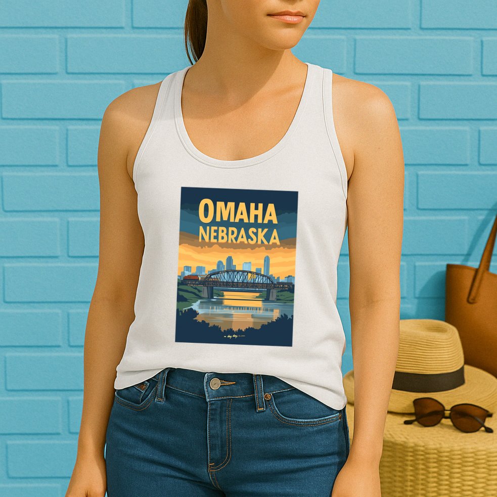 Omaha Nebraska Travel Poster Womens Tank Top