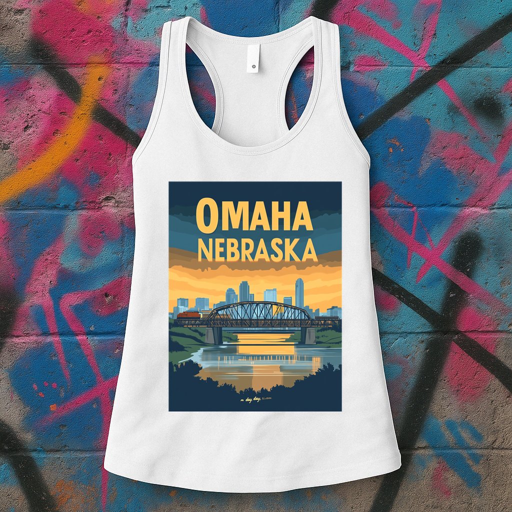 Omaha Nebraska Travel Poster Womens Tank Top