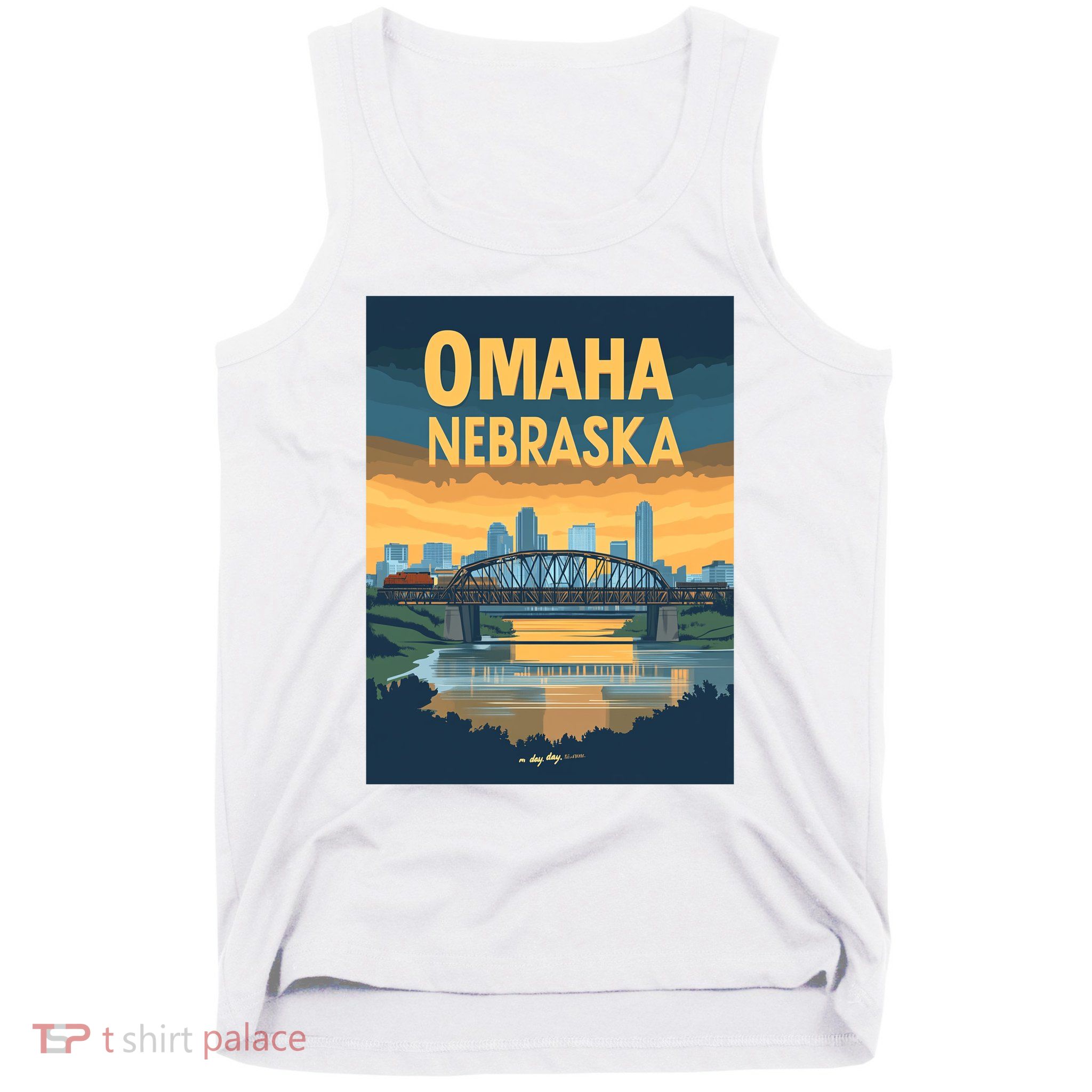 Omaha Nebraska Travel Poster Tank Top