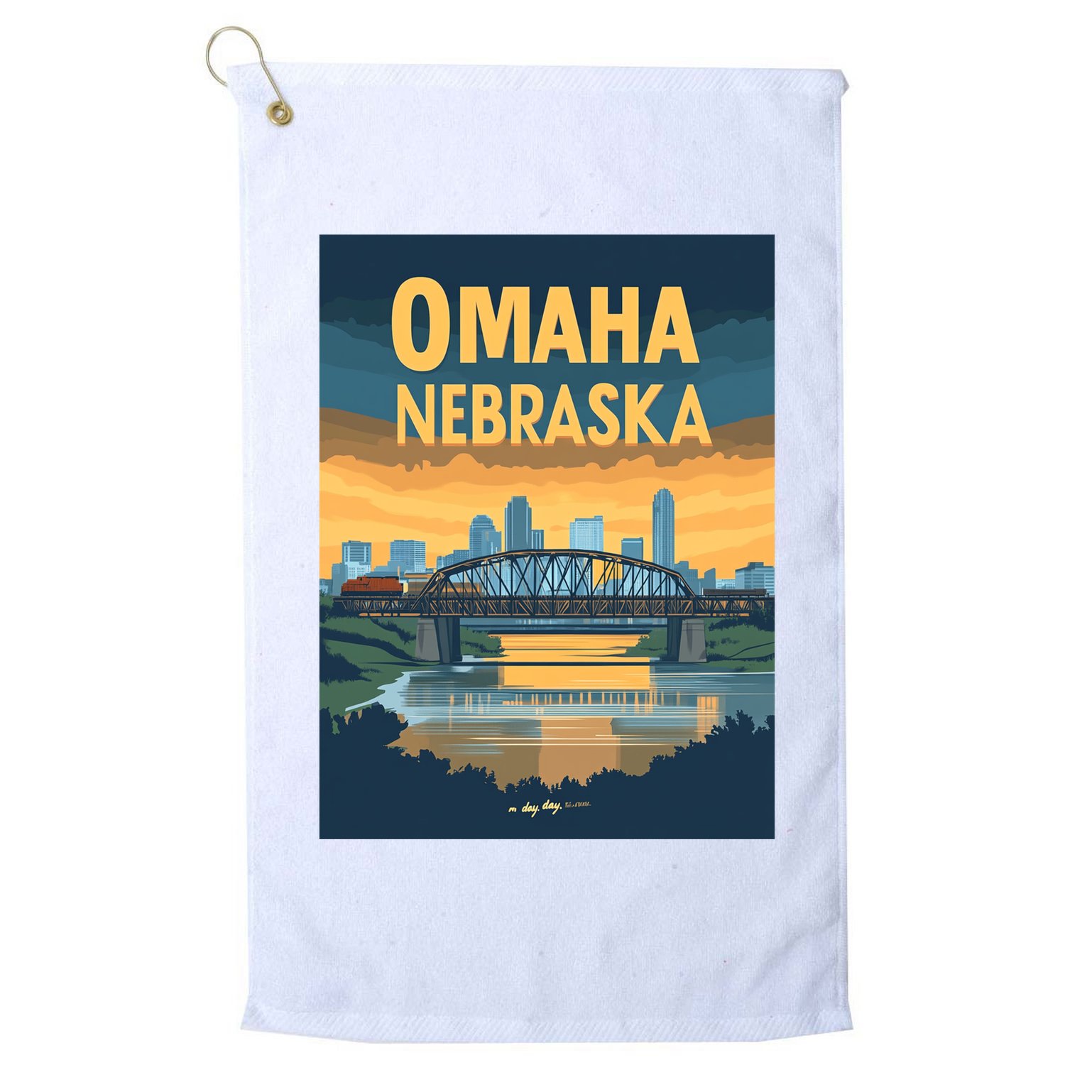 Omaha Nebraska Travel Poster Golf Towel