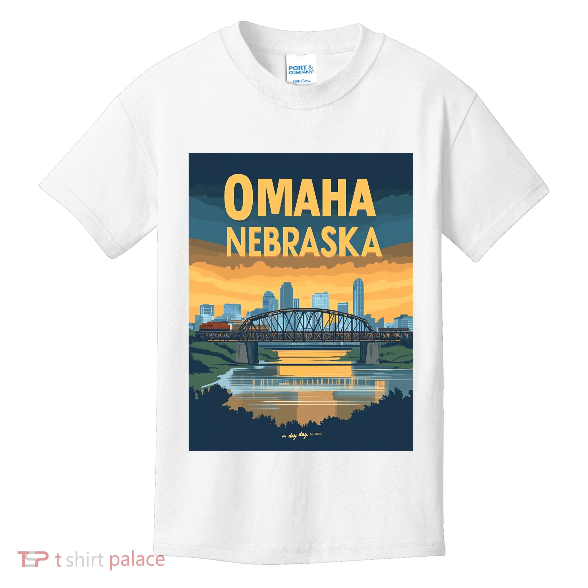 Omaha Nebraska Travel Poster Kids T-Shirt