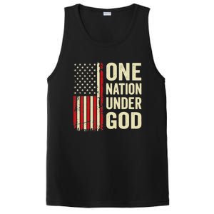 One Nation Under God Patriotic Christian USA Flag PosiCharge Competitor Tank