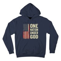 One Nation Under God Patriotic Christian USA Flag Hoodie